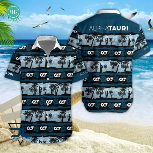 Discover F1 Team AlphaTauri Palm Tree Hawaiian Shirt