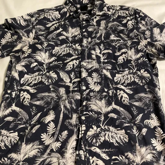 Discover Palmwave Hawaii Shirt Mens S Black Hawaiian Cruise Vacation Camp Button Up Surf