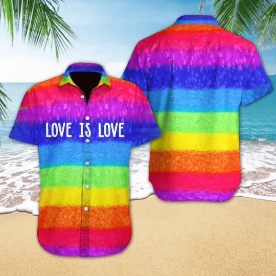 Discover LGBT Aloha Hawaiian Shirts For Summer Pride Colorful Rainbow LGBT Hawaiian Shirt