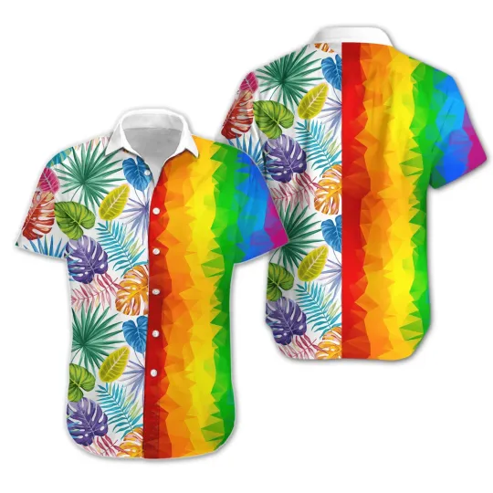 Discover LGBT Aloha Hawaiian Shirts For Summer Transgender Awesome LGBT Low Poly Colorful