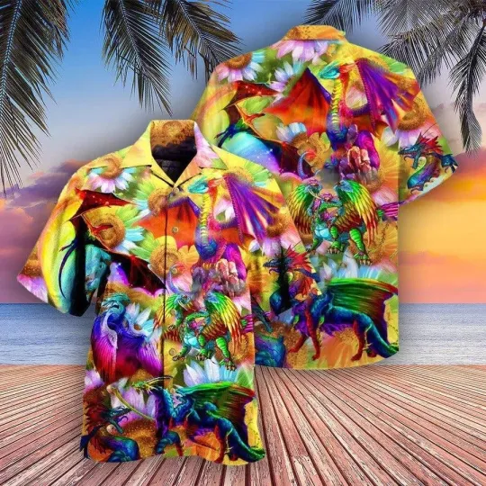Discover LGBT Aloha Hawaiian Shirt For Summer  LGBT Dragon Keep Calm And Pride On Hawaii