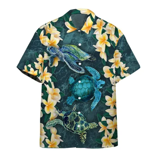 Discover 3D Plumeria Turtle Hawaii Shirt