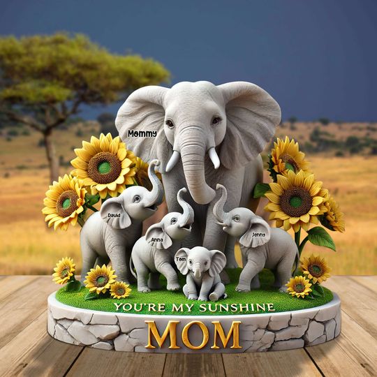 Discover Elephant Mom Plaque - Personalized Gift For Mom