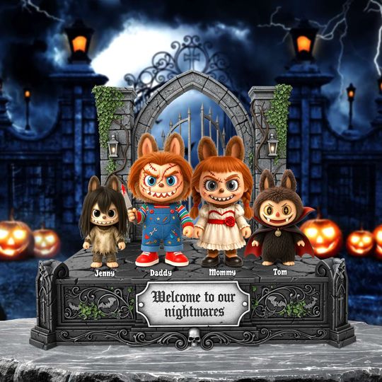Discover Creepy Family Halloween Acrylic Plaque Personalized Gifts For Fans