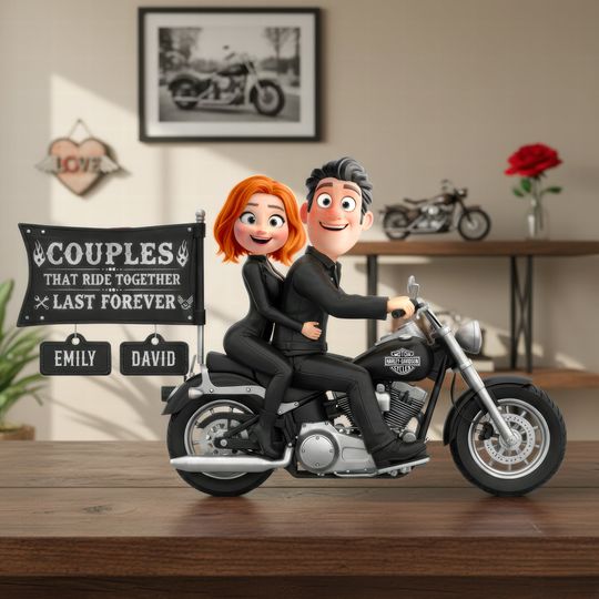 Discover Biker Couple Acrylic Plaque - Personalized Gifts For Couples