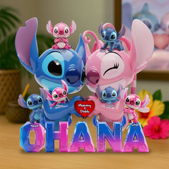 Discover Tropical Aliens Family Acrylic Plaque - Personalized Gift For Family