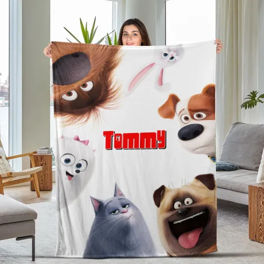 Discover Personalized The Secret Life Of Pets Blanket, Velveteen Plush Blanket