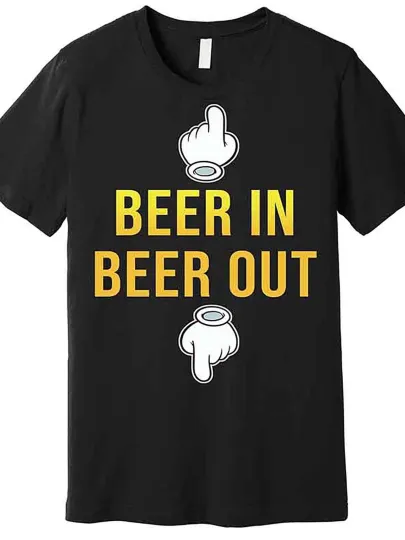 Discover Beer In, Beer Out Funny Men'S Short-Sleeved Graphic T-Shirt