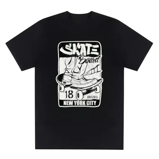 Discover Men's Casual Round-neck T-shirt, Printed Pattern Men's Top, Men's Gift