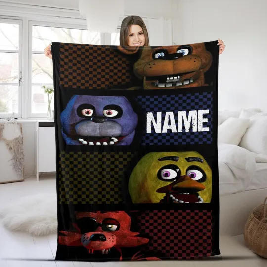 Custom Name Five Nights Freddy FNAF Tapestry Blanket