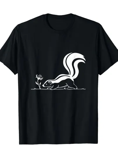 Discover Cute Skunk Graphic T-Shirt-Skunk Lover Design with Skunk 'S' Lettering