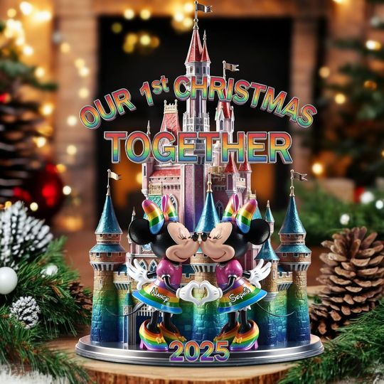 Discover Pride First Christmas Together Acrylic Plaque, Personalized Gifts For LGBT Couple