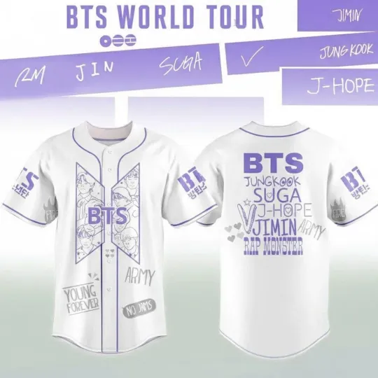 BTS 2026 Comeback Album And World Tour Baseball Jersey