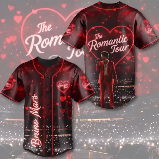 Bruno Mars The Romantic Tour 2026 Baseball Jersey