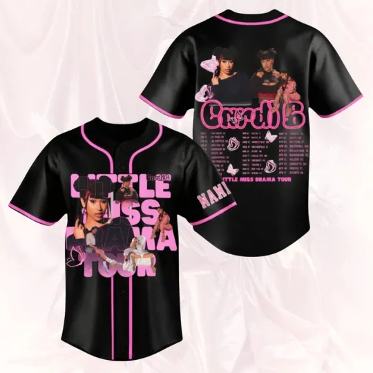 Discover Cardi B Little Miss Drama Tour 2026 Baseball Jersey