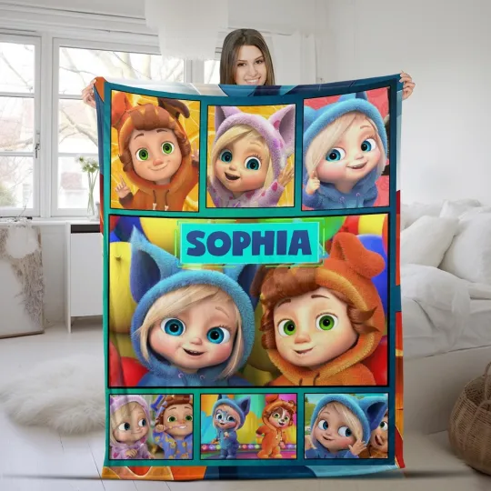 Discover Custom Dave and Ava Fleece Blanket for Birthday Party and Cartoon Fans