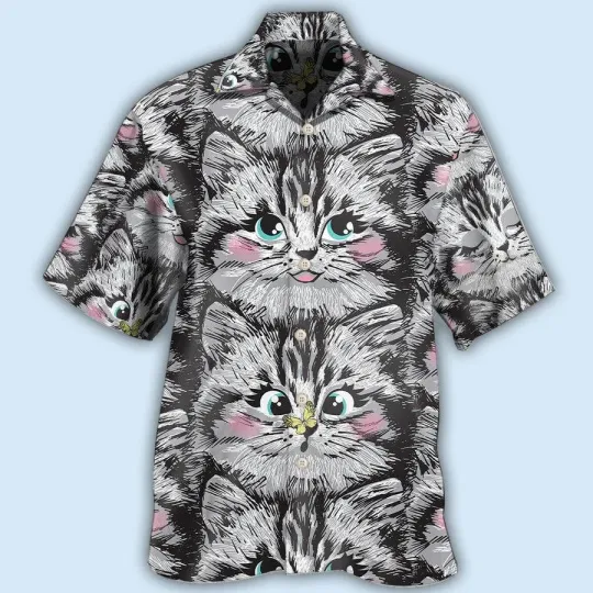 Discover Cat Hawaiian Shirt For Summer Cat Lovely Kitten Aloha Shirts Best Colorful Cool