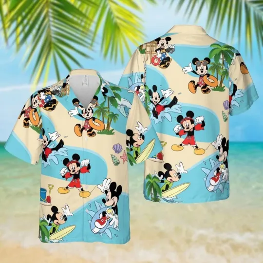 Discover Funny Mickey Mouse Hawaiian Shirt for Summer Beach Vacation