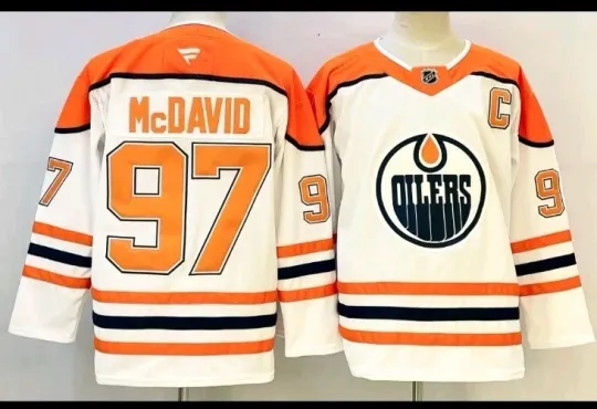 Discover Connor Mcdavid #97 Edmonton Oilers cream Jersey Stitched
