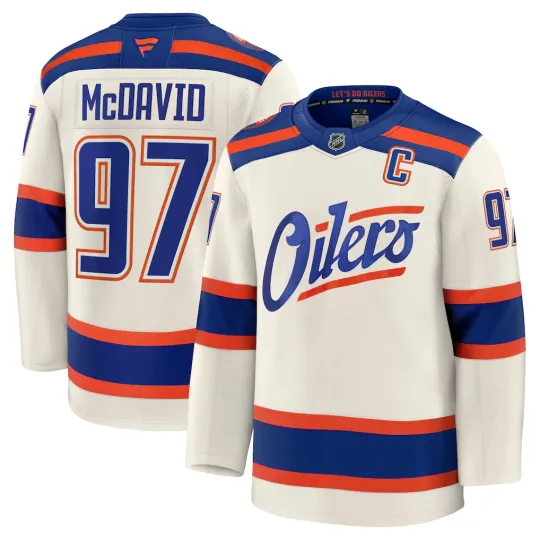 Men's Edmonton Oilers Connor McDavid cream Alternate Jersey
