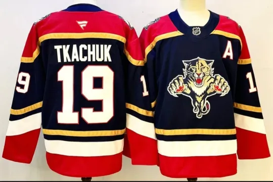 Discover Florida #19 Matthew Tkachuk Navy Reverse Retro Stitched