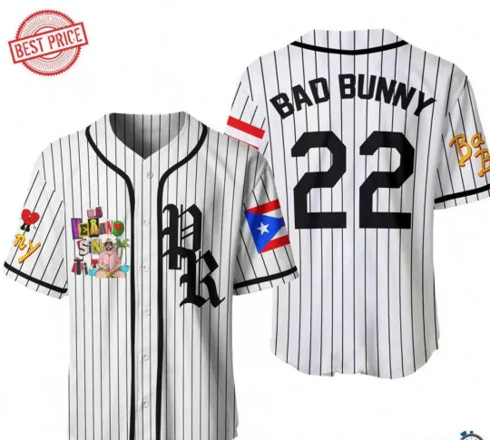 Discover Bad Bunny Baseball Jersey, Bad Bunny Baseball Shirt, Gift For Her, Bad Bunny Fan