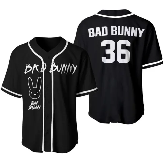 Discover Bad Bunny Baseball Jersey, Bad Bunny Baseball Shirt, Gift For Her, Bad Bunny Fan
