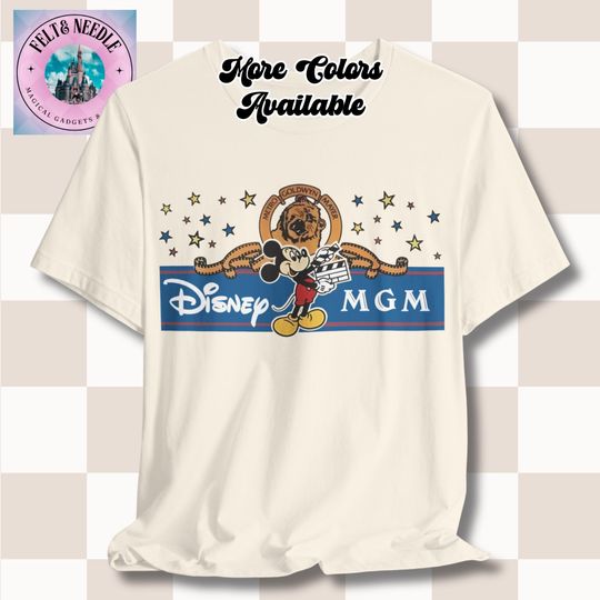 Discover Retro 1980s Disney MGM Studios T-Shirt - Mickey & MGM Lion Design - Vintage Walt Disney World