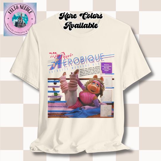 Retro Miss Piggy Tee, 80s Aerobics Workout Shirt, Muppets Fan Gift, Unisex Jersey T-Shirt