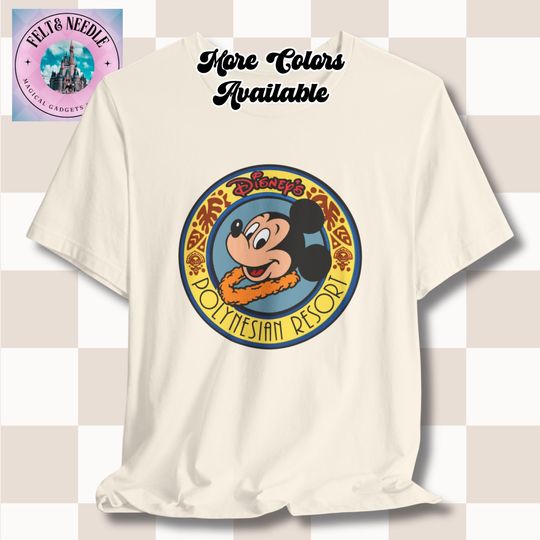 Discover Vintage Mickey Mouse Polynesian Resort Unisex Tee, Disney World Retro Style Shirt, Souvenir Gift Top, Short Sleeve T-Shirt, Men Women