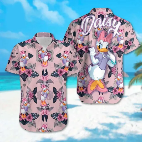 Discover Lovely Daisy Duck Hawaiian Shirt for Summer Beach Vacation and Tropical Vibes
