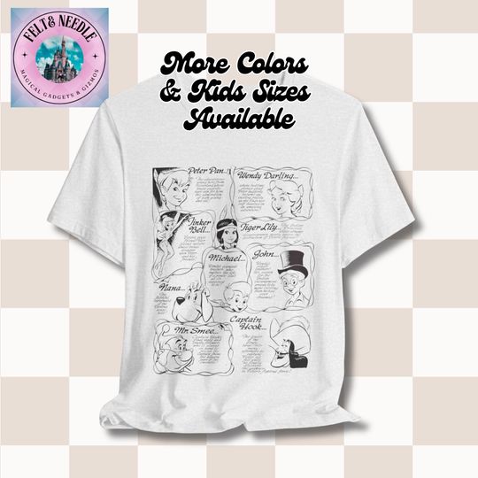 Discover Vintage Peter Pan Movie Advertisement Unisex Tee, T-Shirt, Clothing, Retro Peter Pan Tee, Classic Movie Shirt, Gift for Movie Buffs