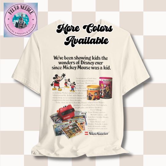 Discover Vintage Disney Viewmaster Retro Unisex Tee Shirt, Mickey Mouse Cinde Pluto Donald Magic Kingdom, 70s 80s, Gift for Disney Fans, Retro
