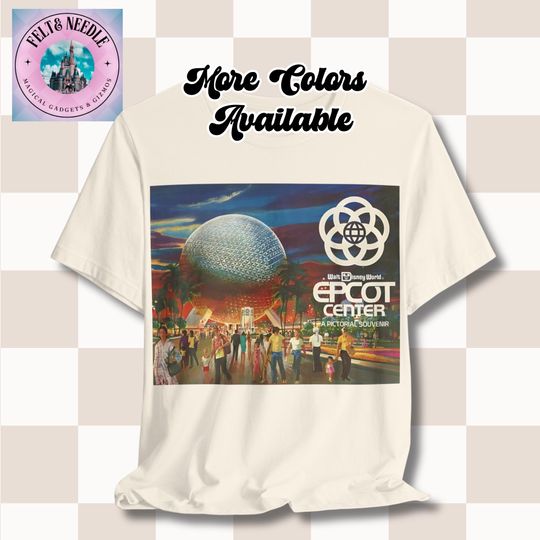 Discover Vintage Epcot Pictorial Souvenir Tee, Retro 80s Spaceship Earth T-Shirt, Unisex Disney Shirt, Family Vacation Graphic Top, Epcot Ball Tee,