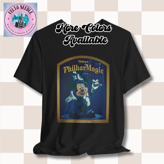 Disney Attraction Poster Unisex Tee, Mickey's Philharmagic Sorcerer Mickey T-Shirt