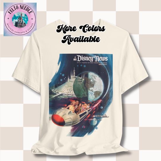 Discover Retro Disney News Tee, Vintage Space Mountain Shirt, 1970s Magic Kingdom Club, Unisex T-Shirt, Disney Theme Park Gift, Disney Vacation
