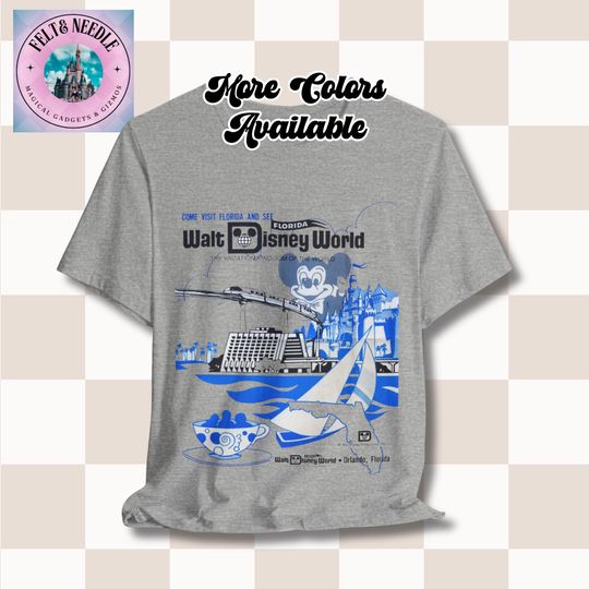 Vintage Disney World Mickey Mouse T-Shirt, 1970s Retro Tee, Contemporary Resort Monorail Shirt