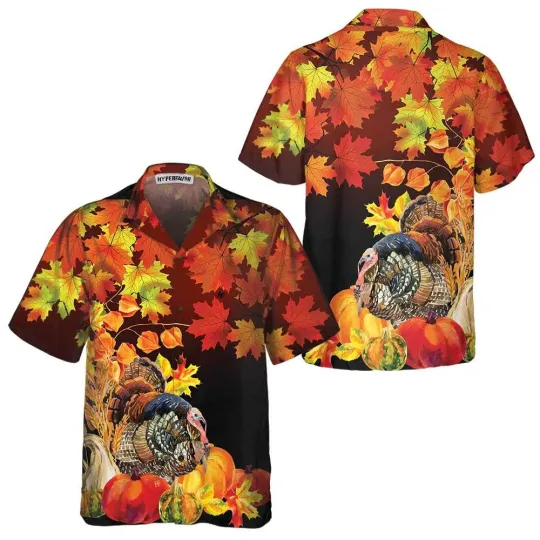 Thanksgiving Turkey Birds With Harvest Hawaiian Shirt Thanksgiving Gob