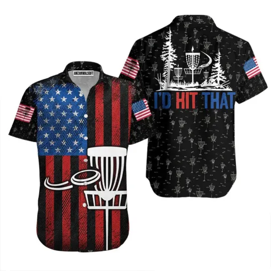 Discover Disc Golf Hawaiian Shirt Disc Golf US Flag Id Hit That Aloha Hawaiian Shirts For