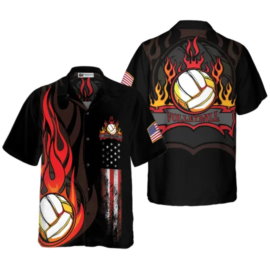 Discover Volleyball Flame Hawaiian Shirt