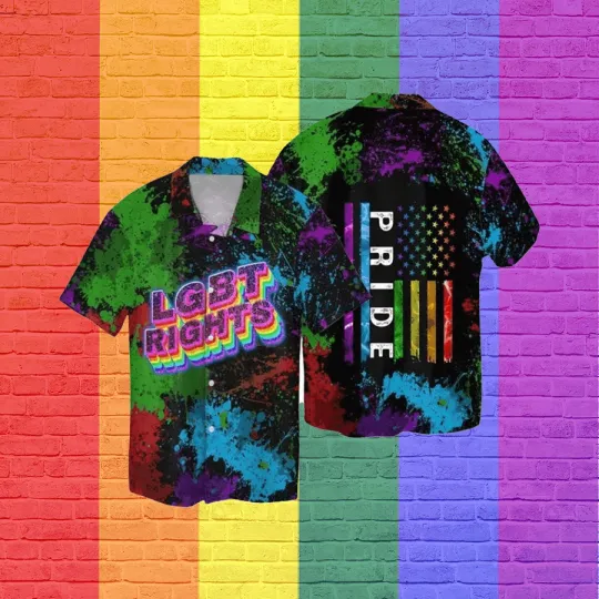Discover LGBT Aloha Hawaiian Shirts For Summer LGBT Right American Flag Colorful Rainbow