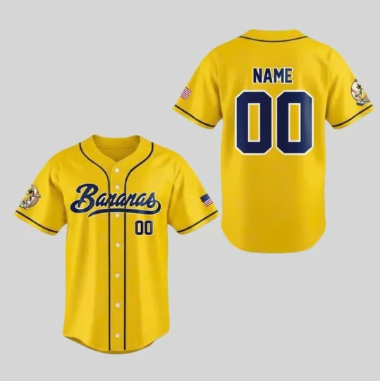 Discover Personalized Bananas Team Baseball Jersey, Funny Bananas Jersey