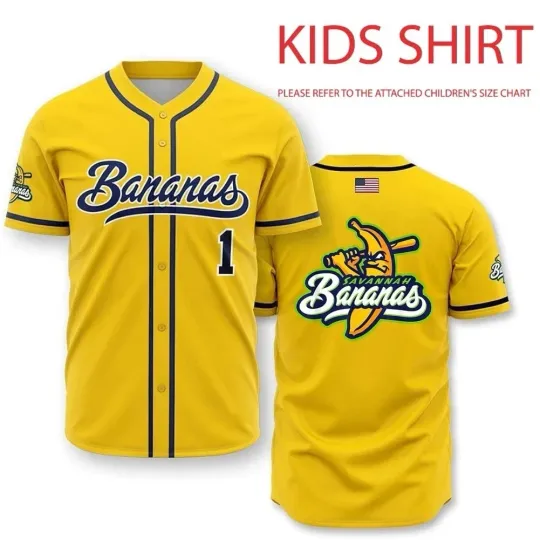 Discover Collection Savannah Bananas Baseball Jersey Team AOP 3D Yellow