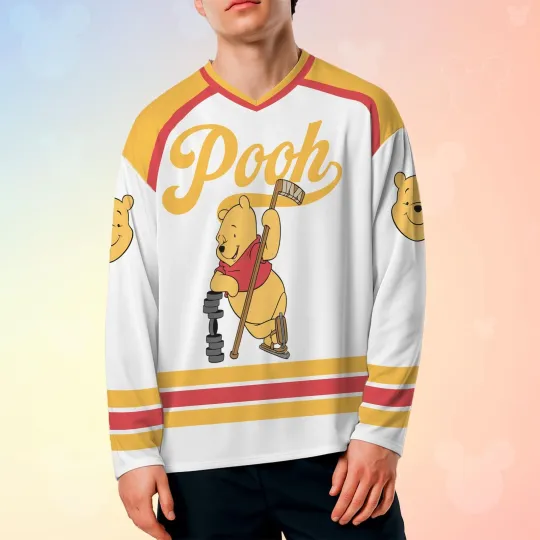 Discover Personalized Winnie the Pooh Hockey Jersey for Men