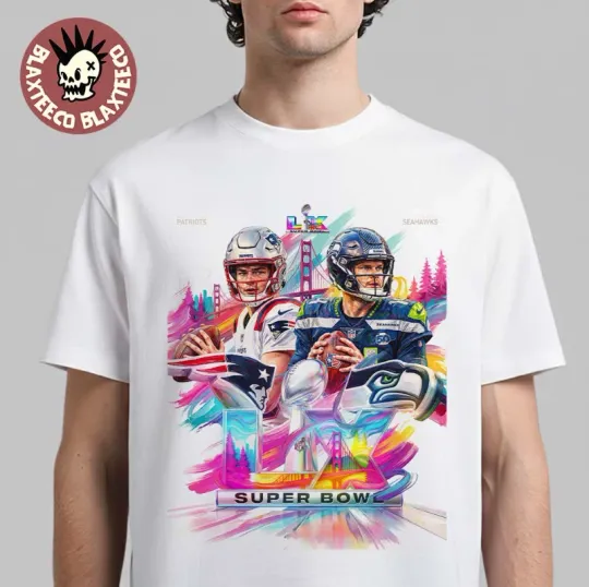 Discover Super B.owll Lx 2026 1Patriots Vs 1Seahawks Matchup On Feb 8 T-Shirt