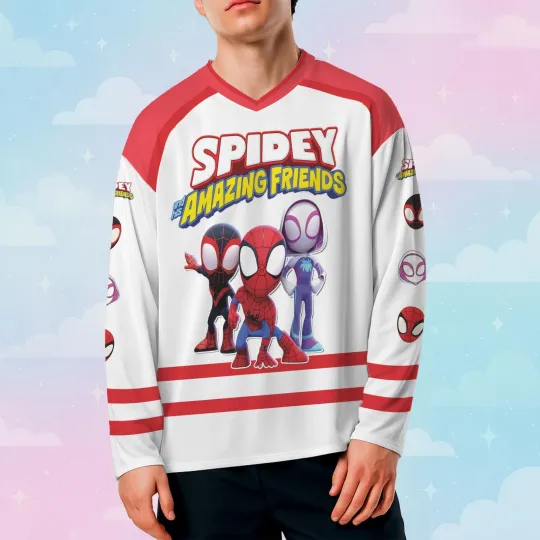 Discover Personalized Spidey and His Amazing Friends Superheroes Hockey Jersey