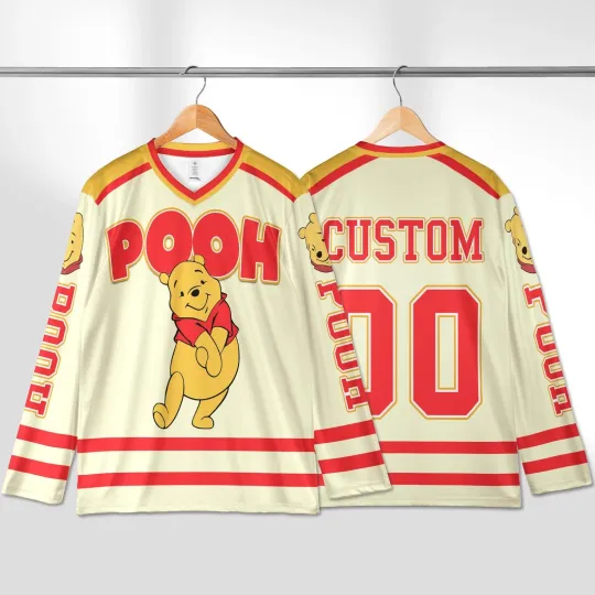 Discover Personalized Winnie the Pooh Hockey Jersey for Men