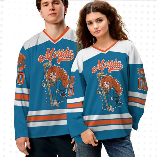 Discover Personalized Princess Merida Hockey Jersey Boys' Cartoon Fan Gift