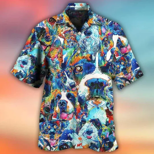 Discover Dog Hawaiian Shirt Dog Delight Art Style Aloha Hawaiian Shirt For Summer Gift Fo