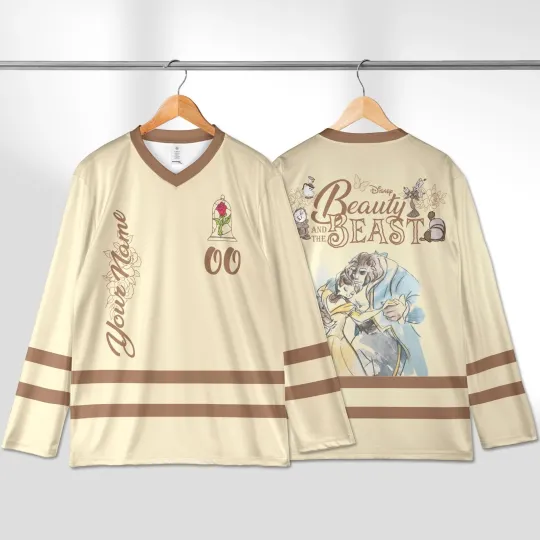 Discover Vintage Beauty and the Beast Valentine's Day Hockey Jersey for Men